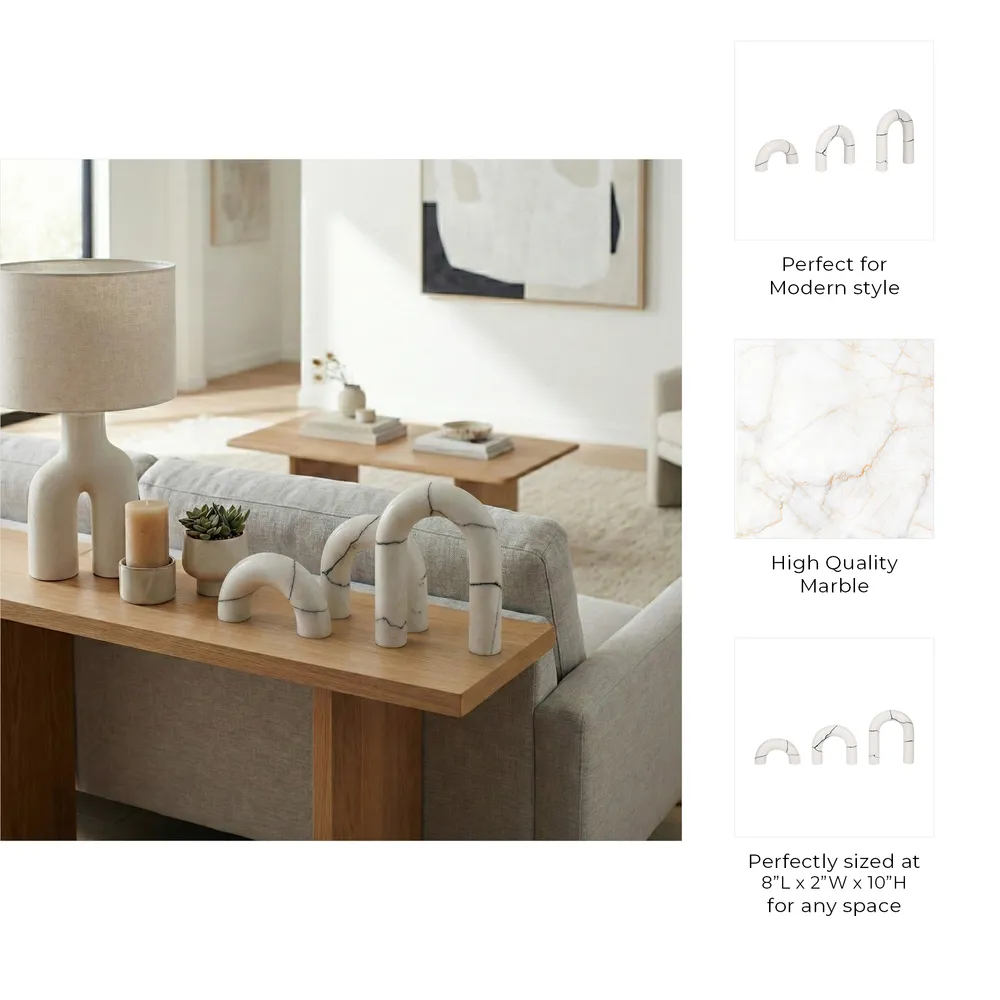 SYLVANOAK SET OF 3 WHITE DECOR 10 (IN)