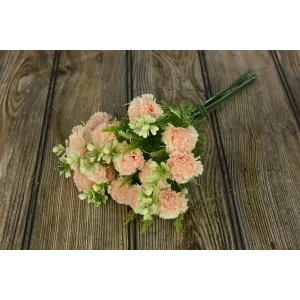 Cream Carnation Bunch Pick 12in 1