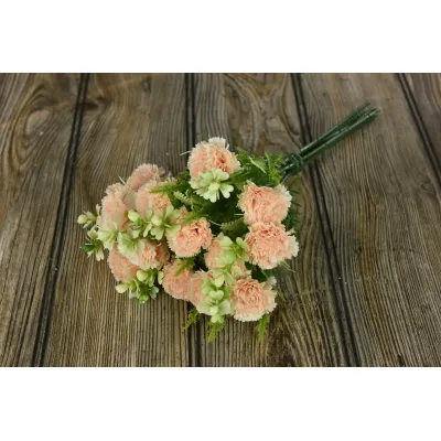 Cream Carnation Bunch Pick 12in