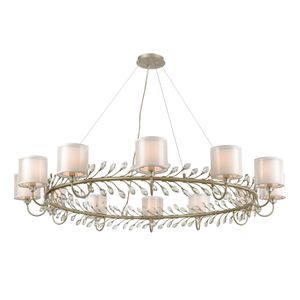 Asbury 62'' Wide 12-Light Chandelier - Aged Silver 1