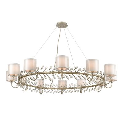 Asbury 62″ Wide 12-Light Chandelier - Aged Silver