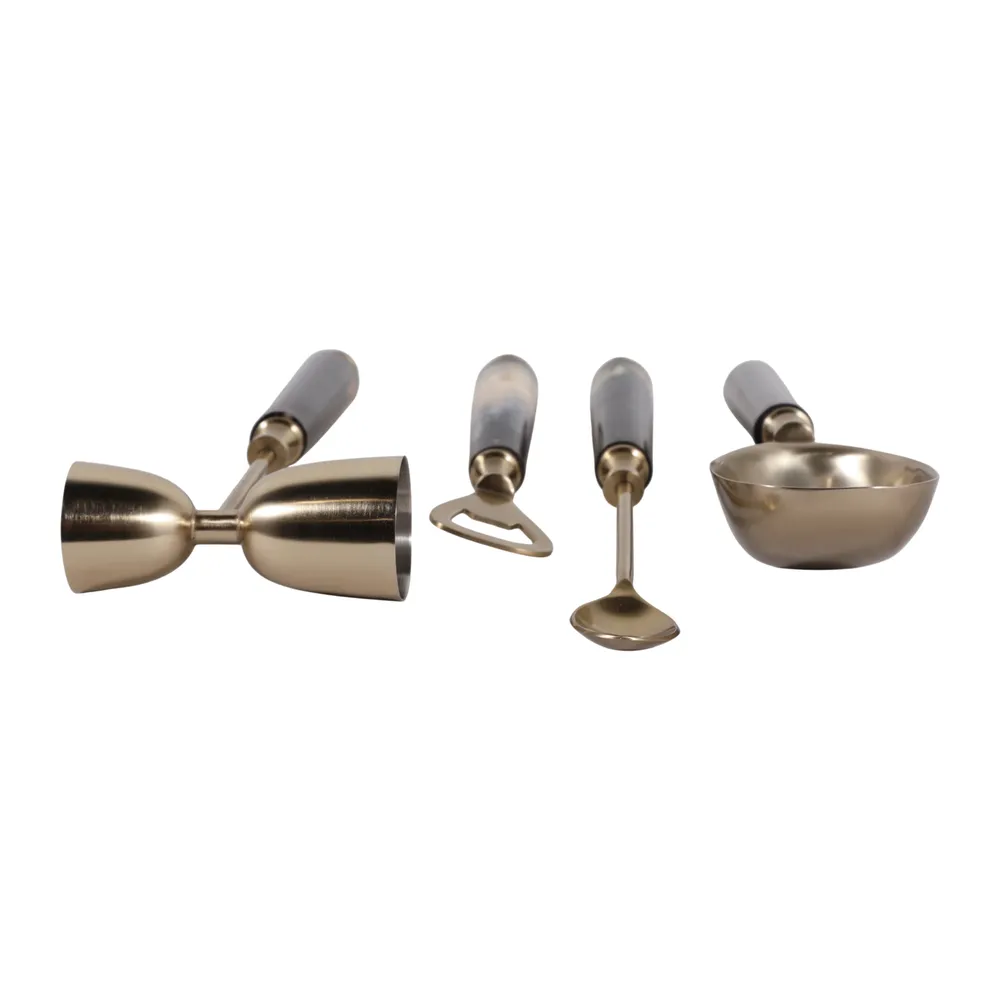 HAZENWORTH SET OF 4 BLUE BAR ACCESSORIES 2 (IN)