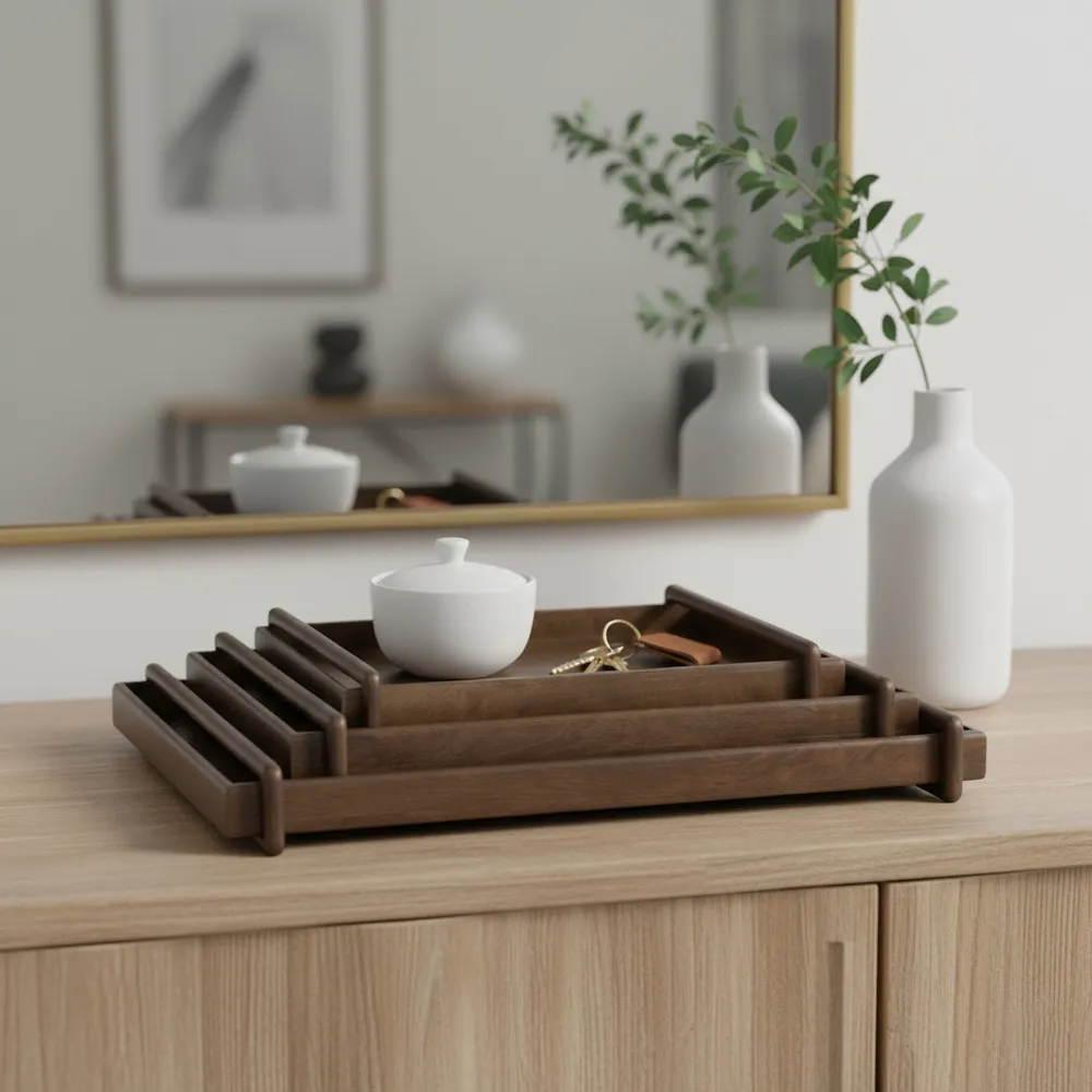 GIFFORDHOLM SET OF 3 BROWN TRAY 3 (IN)
