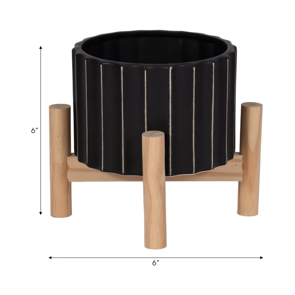 CLAXTONFIELD BLACK PLANTER 6 (IN)