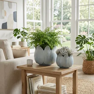 BRADYRIDGE SET OF 2 BLUE PLANTER 7 (IN) 2