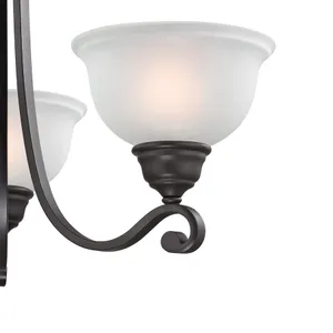Hamilton 25'' Wide 3-Light Chandelier - Oil Rubbed Bronze with White Glass 4
