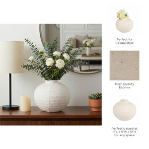 SAMSONLEY WHITE VASE 10 (IN) 9