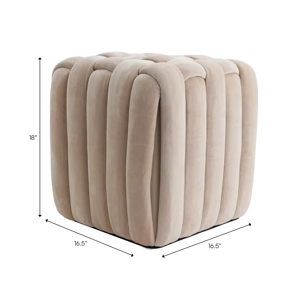 TRENTONSIDE TAN OTTOMAN 18 (IN)