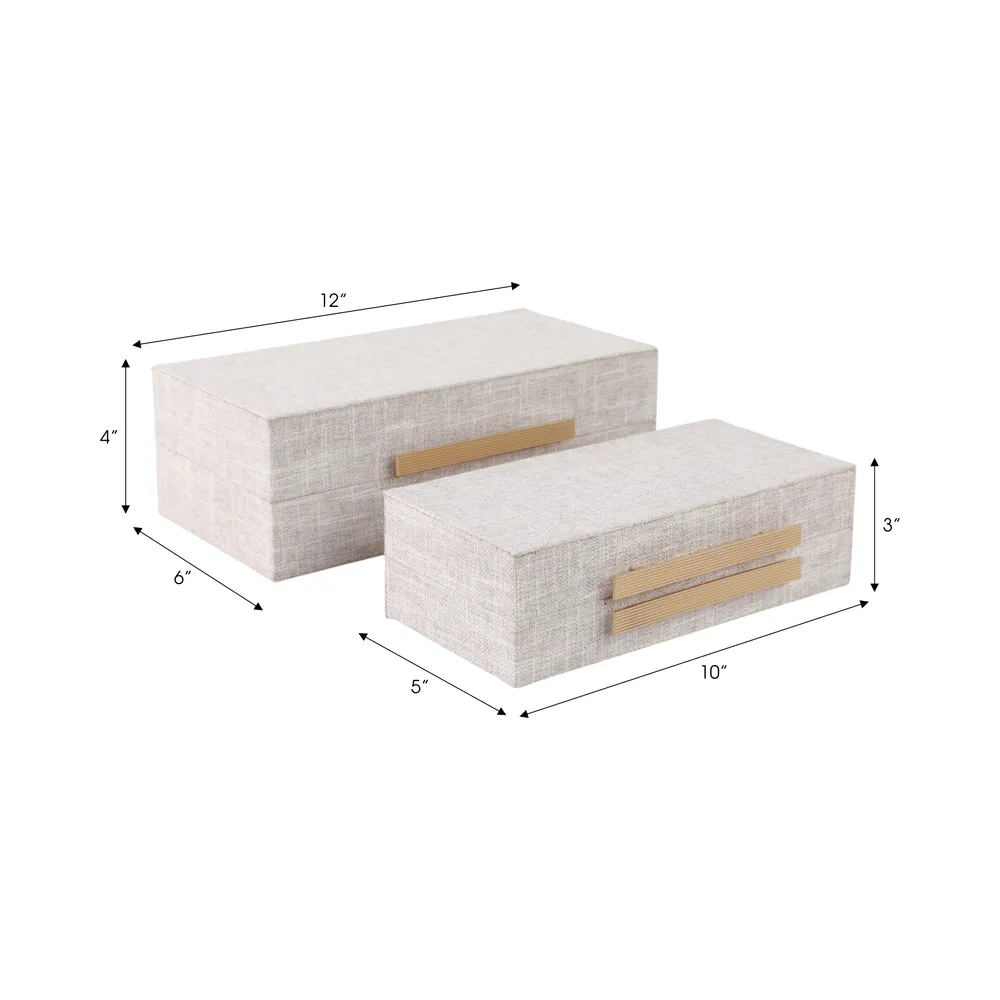 HARLANWELL SET OF 2 WHITE BOXES 5 (IN)