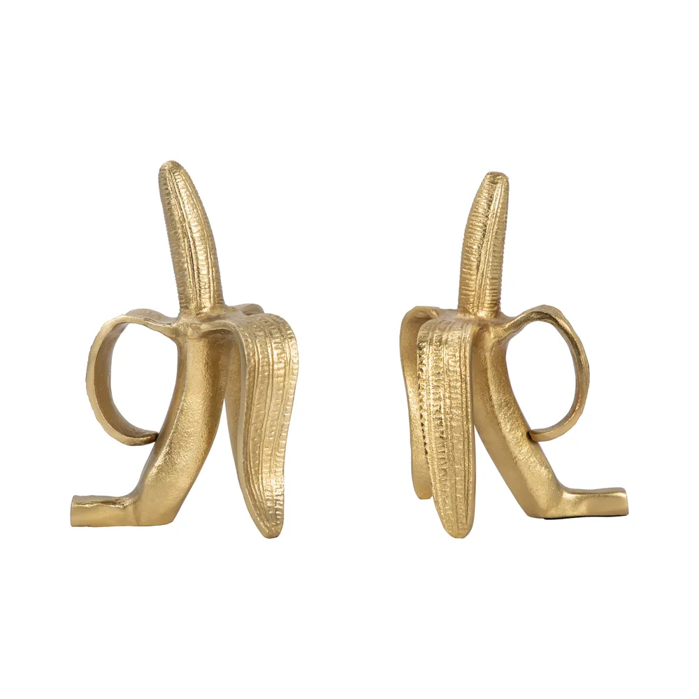 ERINBROOK SET OF 2 GOLD BOOKENDS 9 (IN)