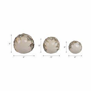 HOLDENVIEW SET OF 3 IVORY ORBS 6 (IN) 8