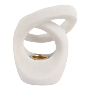 FIONAROSE WHITE CANDLE HOLDER 6 (IN) 6