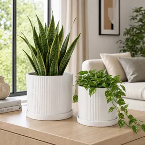 GRAHAMMILL SET OF 2 WHITE PLANTER 10 (IN) 12