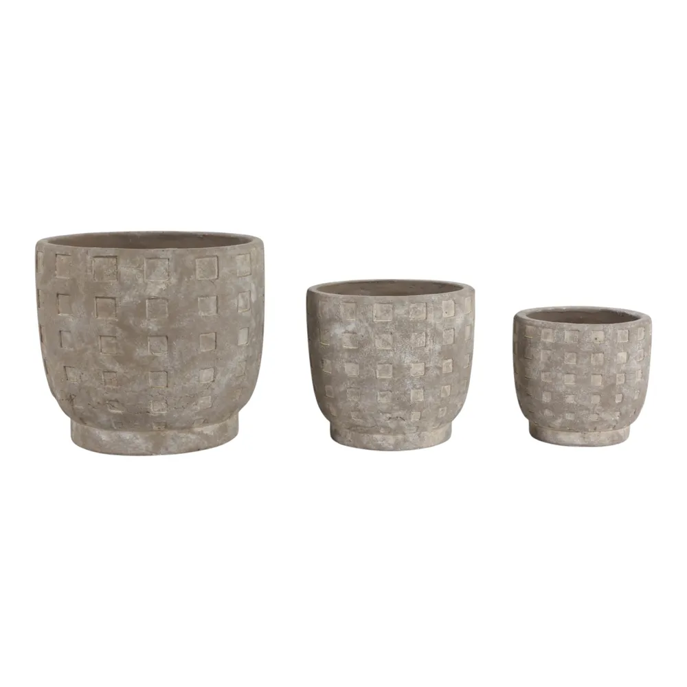 LEONABURN SET OF 3 GRAY PLANTER 9 (IN)