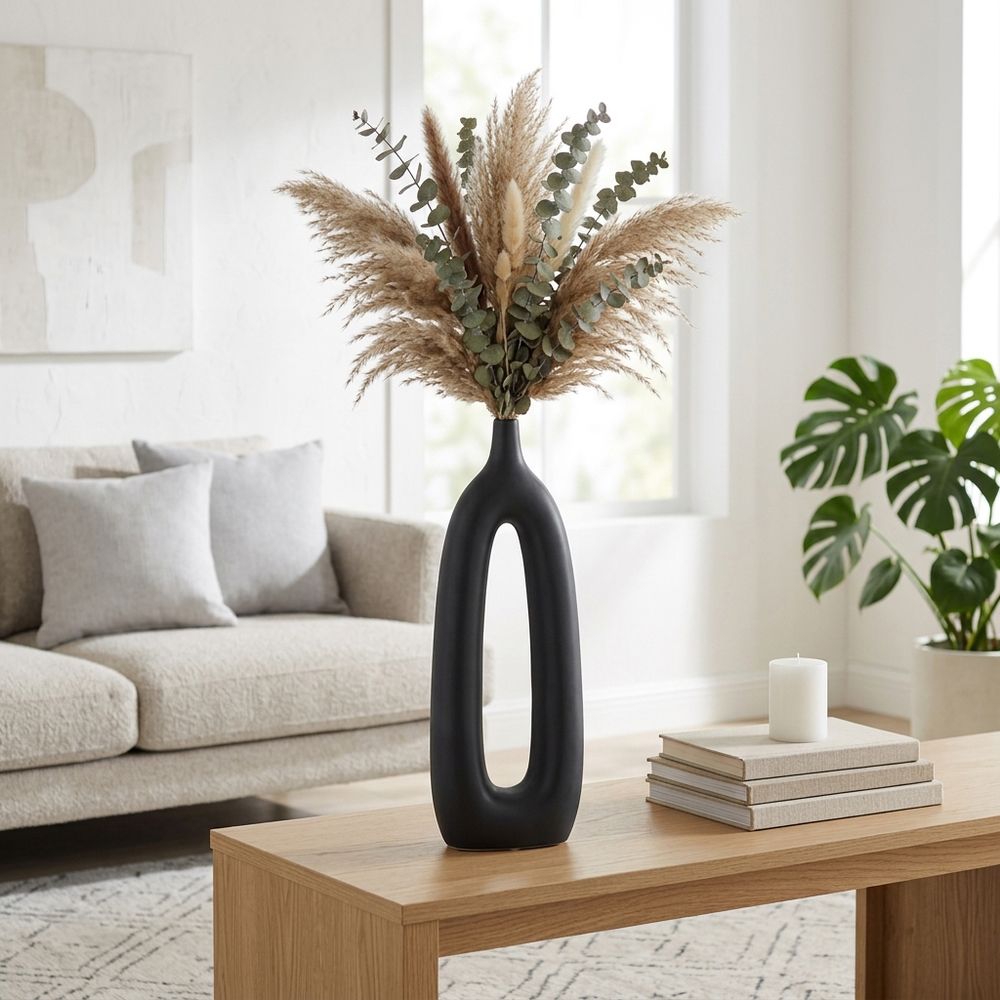 IVOBAY BLACK VASE 15 (IN)