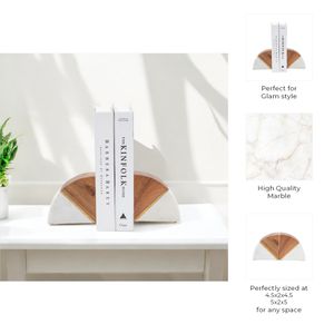 HAMPTONWICK SET OF 2 WHITE BOOKENDS 5 (IN) 8