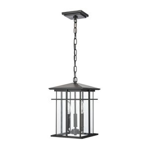 Oak Park 9'' Wide 3-Light Outdoor Pendant - Matte Black 2