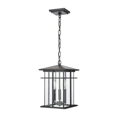 Oak Park 9″ Wide 3-Light Outdoor Pendant - Matte Black
