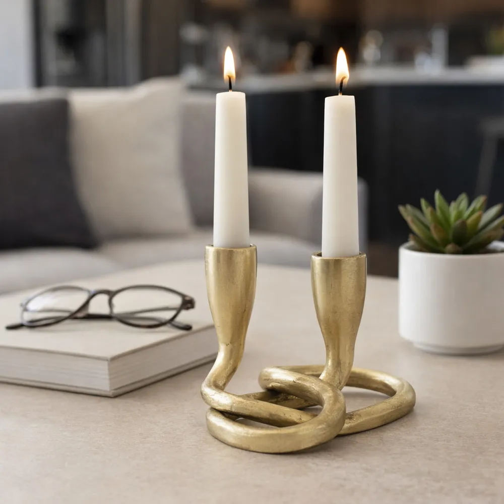 FLINTCREST GOLD CANDLE HOLDER 4 (IN)