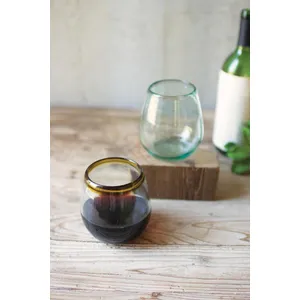 Clear Stemless Wine Glass 1