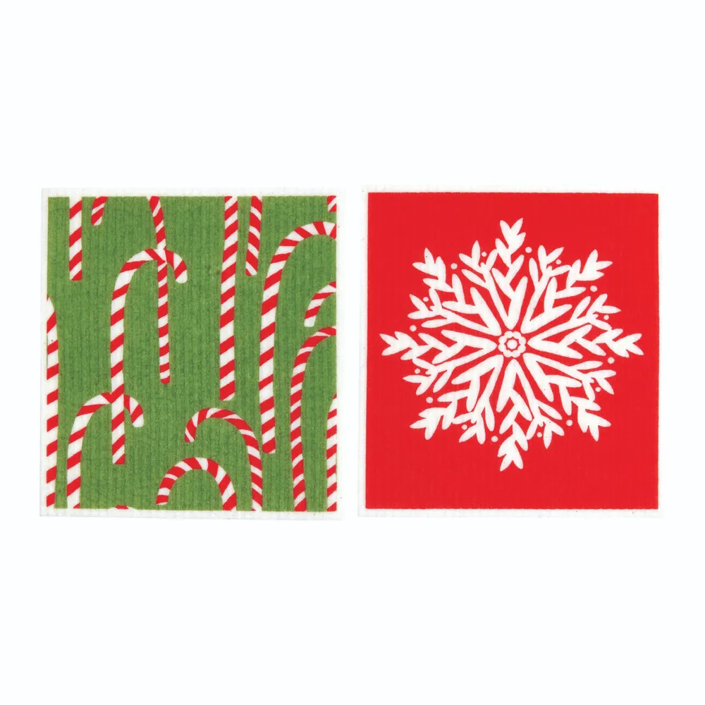 Candy Canes blu Eco Sponge Cloths (Set of 2)