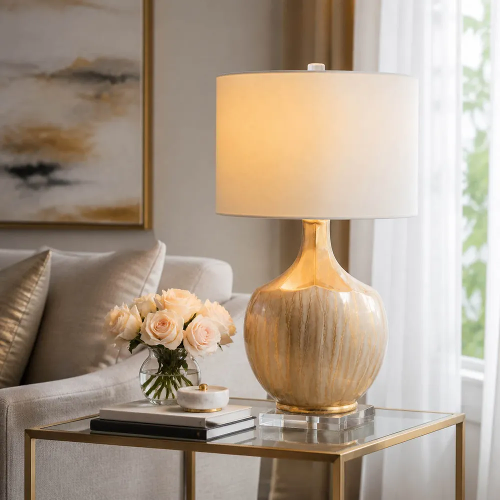 ASHERBURN GOLD LAMP 32 (IN)