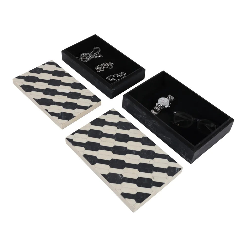 DORSETMILL SET OF 2 BLACK BOXES 3 (IN)