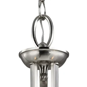Hamilton 25'' Wide 3-Light Chandelier - Brushed Nickel with White Glass 3