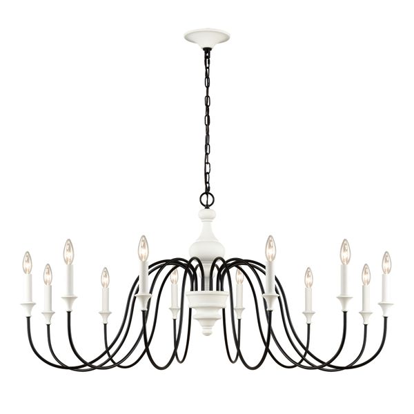Val de Loire 48'' Wide 12-Light Chandelier - White