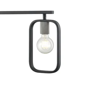 Dylan 39'' Wide 4-Light Linear Chandelier - Matte Black with Nickel Sockets 4