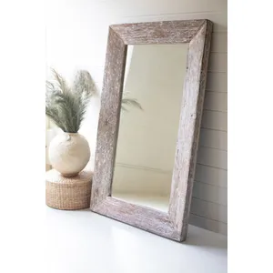 Recycled White-Washed Wood Framed Mirror 2