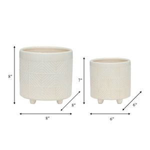 EMMETLAKE SET OF 2 WHITE PLANTER 8 (IN) 8