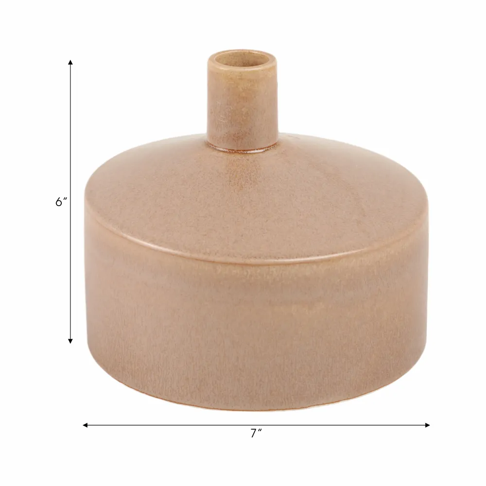 ROCKMILL BROWN VASE 7 (IN)