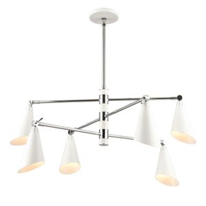 Luca 36'' Wide 6-Light Chandelier - Polished Chrome 1