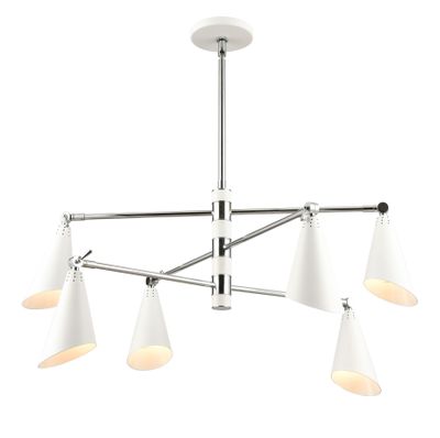 Luca 36″ Wide 6-Light Chandelier - Polished Chrome