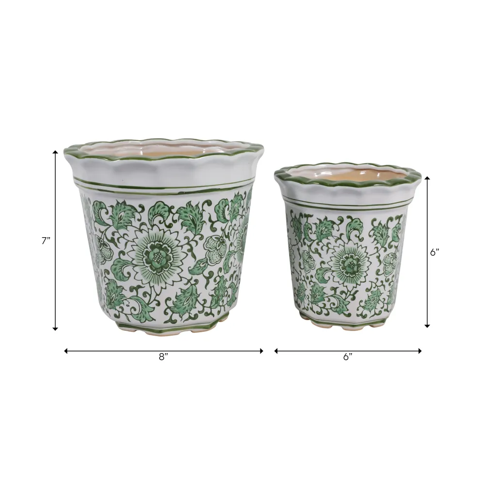 ENOCHFIELD SET OF 2 GREEN PLANTER 7 (IN)