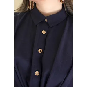 Long-Sleeve Dress with Front-Tie Detail 13