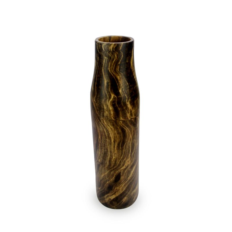 WOODEN VASE 14IN