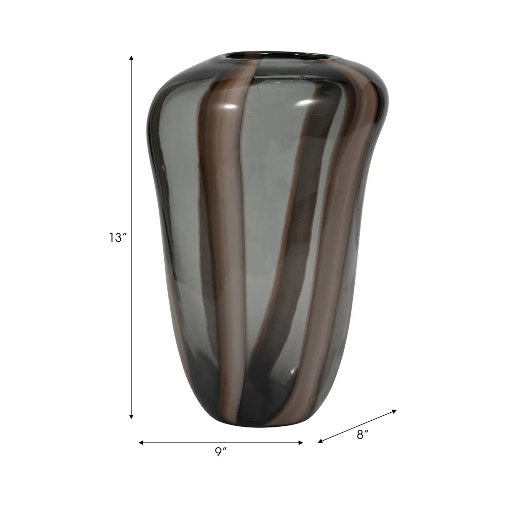 VALEBROOK BROWN GLASS VASE 13 (IN)
