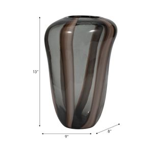 VALEBROOK BROWN GLASS VASE 13 (IN) 9