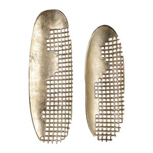 GIFFORDMORE SET OF 2 GOLD TRAY 2 (IN) 7