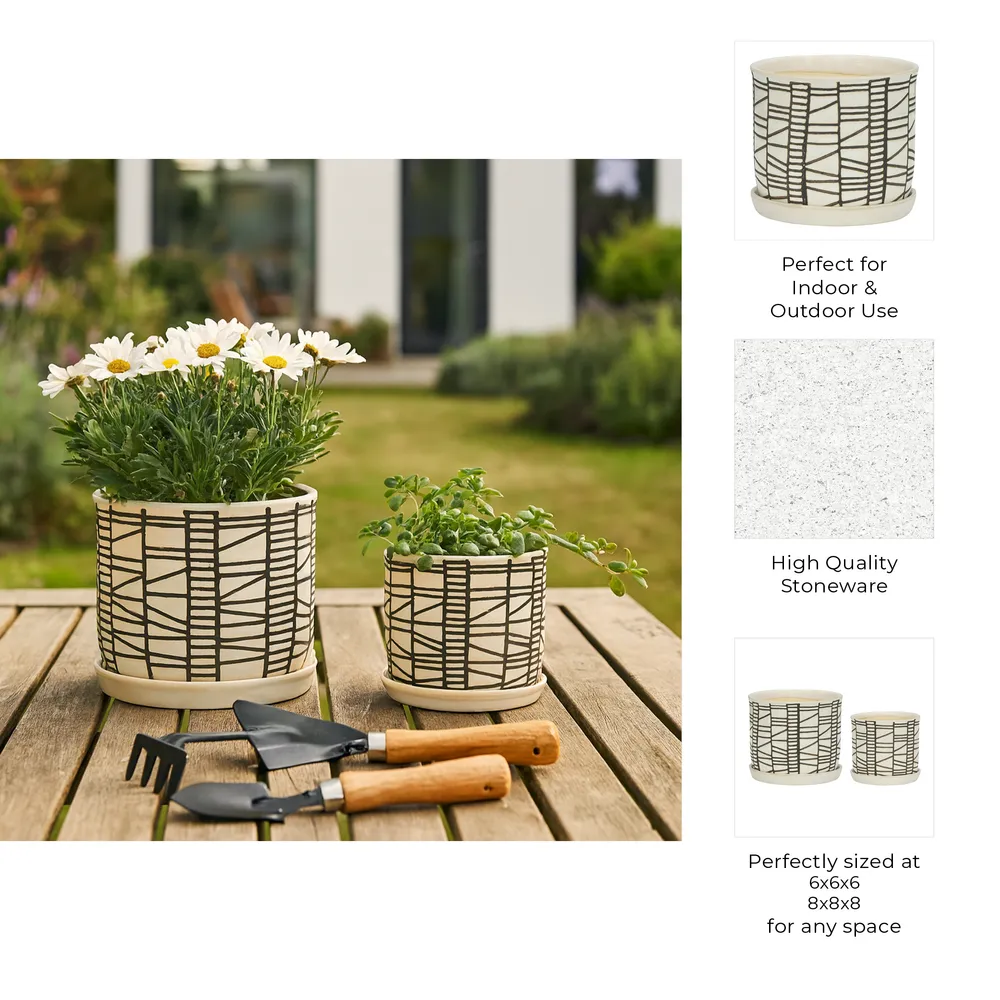 HOUSTONLAKE SET OF 2 IVORY PLANTER 7 (IN)