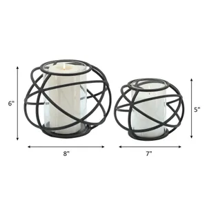 HARMONWICK SET OF 2 BLACK CANDLE HOLDER 6 (IN) 9