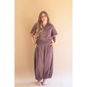 Drawstring Balloon Pant / Mulberry 2