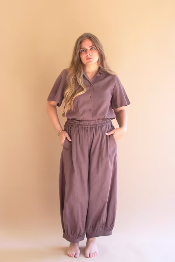 Drawstring Balloon Pant / Mulberry