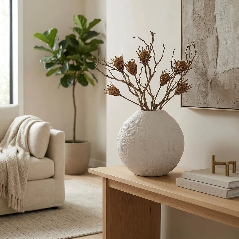 ERWINHOLM WHITE VASE 14 (IN)