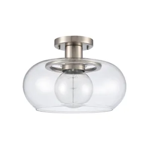 Clement 13″ Wide 1-Light Semi Flush Mount - Antique Nickel 2