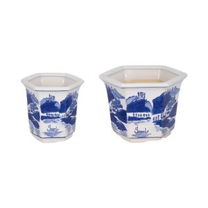 GREERWELL SET OF 2 BLUE PLANTER 6 (IN) 1