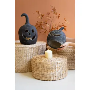 Set of 2 Black Clay Jack-O-Lanterns 3