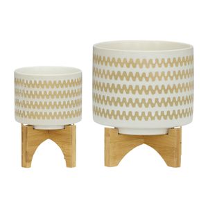 PAXTONFORD SET OF 2 WHITE PLANTER 11 (IN) 1